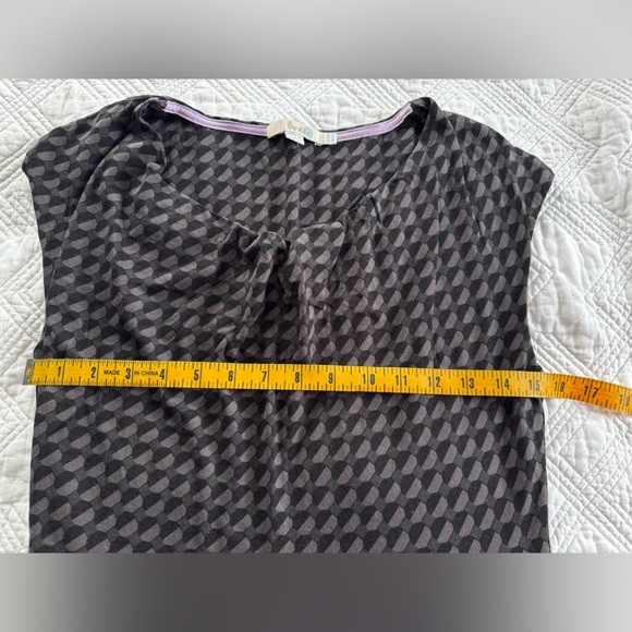 Boden Black Cowl Neck Geometric Cotton Lined Summer Midi Dress Size 6 - Picture 8 of 9